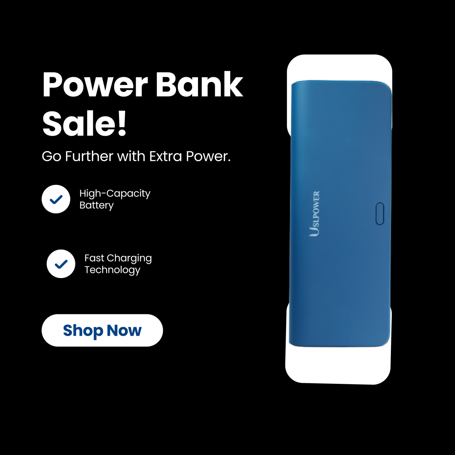 USLPower 20000 mAh Power Bank with 35 W Fast Charging – Blue