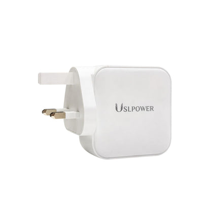 USLPOWER 100W Smart GaN Charger – 4 Port Fast Charging (3 USB-C + USB-A) PD PPS UK Plug